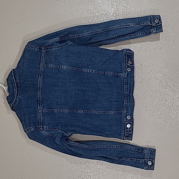 Levis Denim Trucker Jacket Womens Size Small Dark Wash - Picture 10 of 11